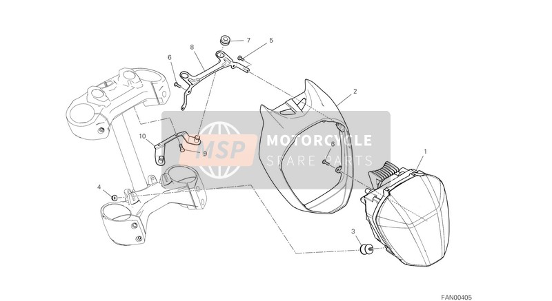 52010364B, Headlight S Version 1207 (Tyc), Ducati, 0