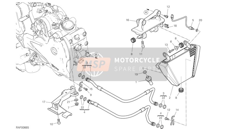 Ducati DIAVEL 1260 LAMBORGHINI 2021 Radiatore dell'olio per un 2021 Ducati DIAVEL 1260 LAMBORGHINI