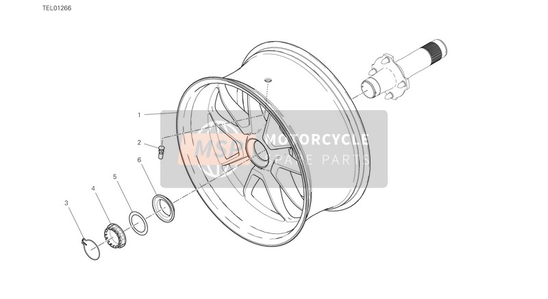 Ducati DIAVEL 1260 S 2021 Achterwiel voor een 2021 Ducati DIAVEL 1260 S