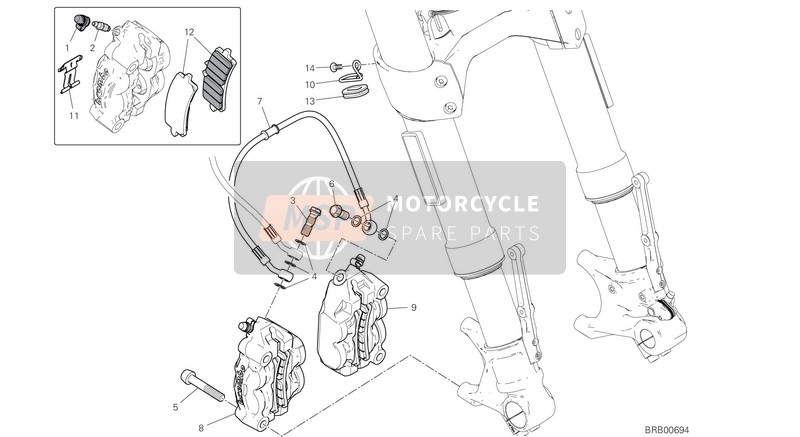 Ducati Diavel 1260 S EU 2020 Front Brake System for a 2020 Ducati Diavel 1260 S EU