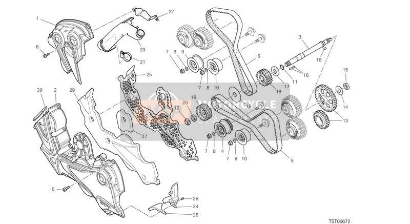 Ducati Diavel 1260 S EU 2020 Sistema di cronometraggio per un 2020 Ducati Diavel 1260 S EU