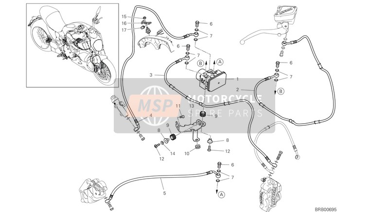 Ducati Diavel 1260 S US 2019 Remsysteem ABS voor een 2019 Ducati Diavel 1260 S US