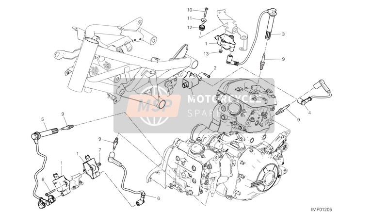 Ducati Diavel 1260 S US 2019 Arnés de cableado (Bobina) para un 2019 Ducati Diavel 1260 S US