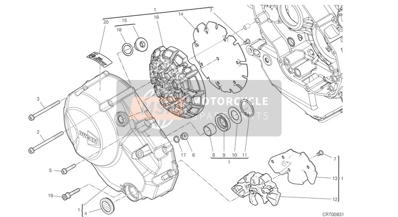 Ducati Diavel 1260 S USA 2020 Coperchio frizione per un 2020 Ducati Diavel 1260 S USA