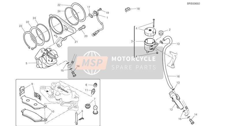 Ducati Diavel 1260 S USA 2020 Rear Brake System for a 2020 Ducati Diavel 1260 S USA