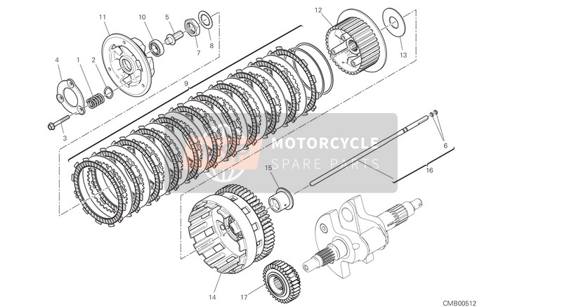 Ducati Diavel 1260 USA 2020 Koppeling voor een 2020 Ducati Diavel 1260 USA