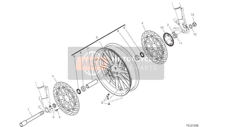 Ducati Diavel 1260 USA 2020 Voorwiel voor een 2020 Ducati Diavel 1260 USA