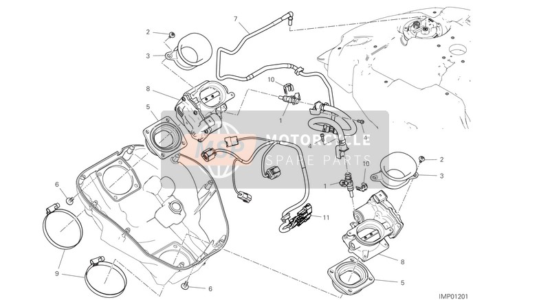 Ducati Diavel 1260 USA 2020 Corpo farfallato per un 2020 Ducati Diavel 1260 USA