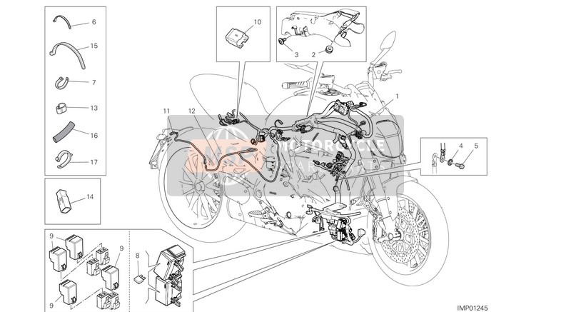 Ducati Diavel 1260 USA 2020 Sistema elettrico del veicolo per un 2020 Ducati Diavel 1260 USA