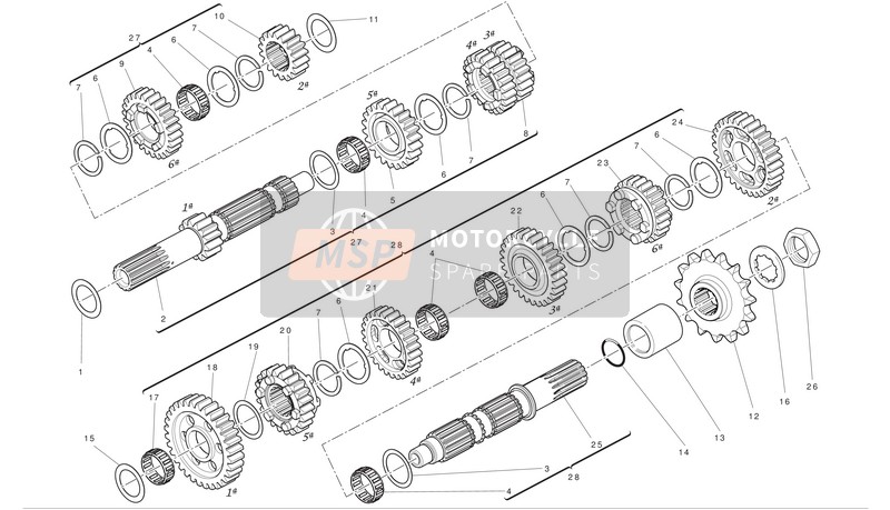 15021551A, Komplette Vorgelegewelle, Ducati, 0