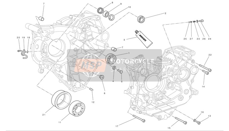 71011261A, Lagerbuchse Rechts, Ducati, 1