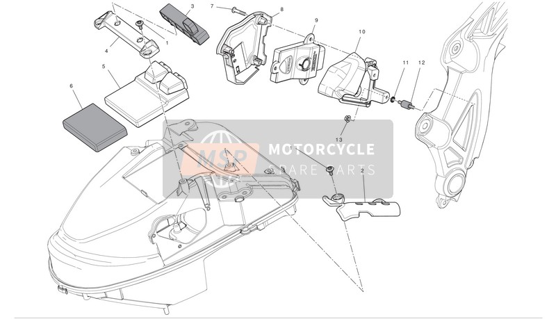 8291A011A, Connector Support On Tank, Ducati, 0