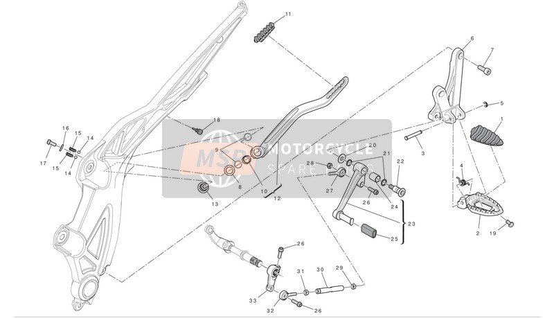 45622061DA, Complete Gearbox Pedal, Ducati, 0