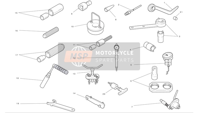 Ducati DIAVEL ABS Eu 2012 Outils de service d'atelier 1 pour un 2012 Ducati DIAVEL ABS Eu