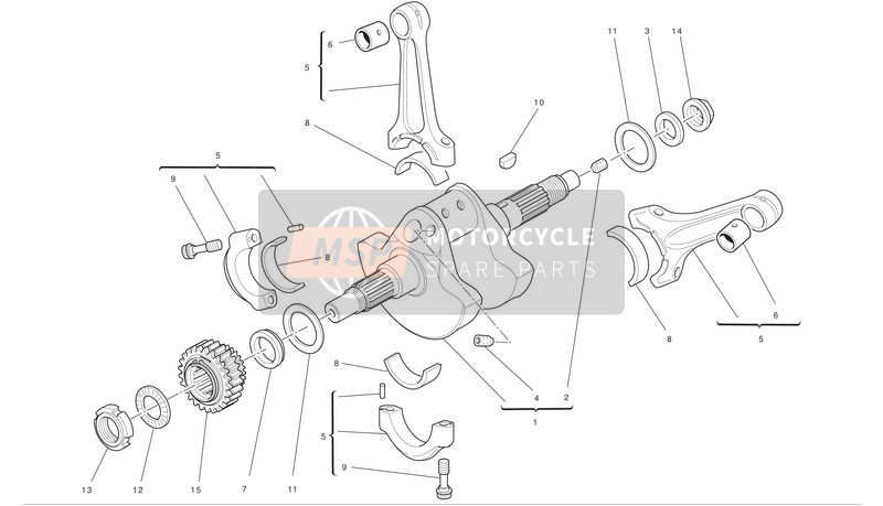 Ducati DIAVEL ABS Eu 2012 Drijfstangen voor een 2012 Ducati DIAVEL ABS Eu