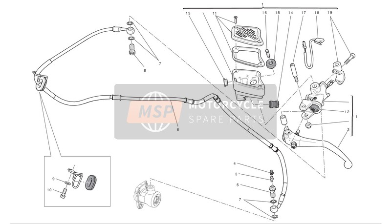 69928911A, Sub Tank Cups Front Brake/clutch Pump, Ducati, 0