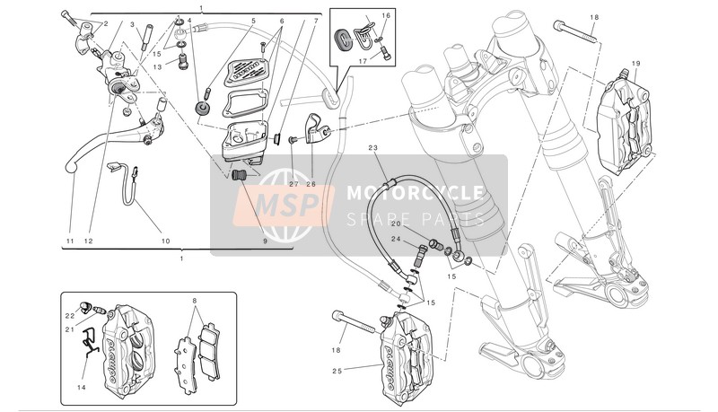 69927822A, Kit Pompa Freno Ant.+ Tappo Serb.Friz., Ducati, 0