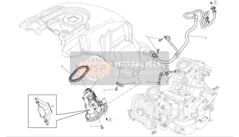 Ducati DIAVEL ABS Eu 2012 Kraftstoffsystem für ein 2012 Ducati DIAVEL ABS Eu