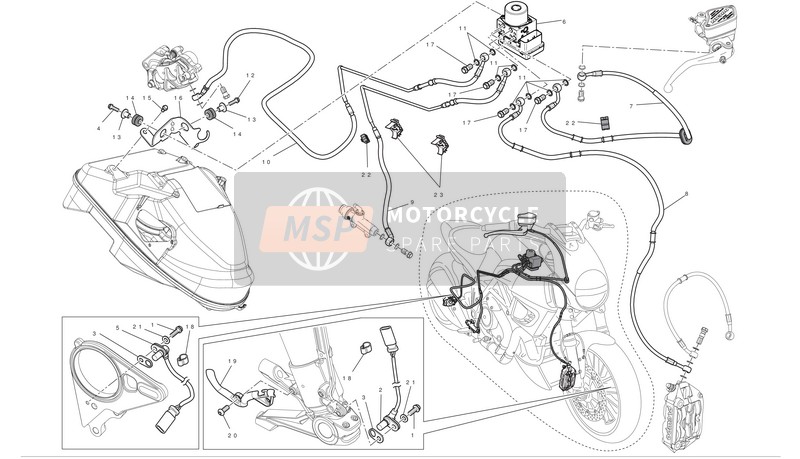 Ducati DIAVEL ABS Usa 2012 Anti-Système de rupture de serrure (abs) pour un 2012 Ducati DIAVEL ABS Usa
