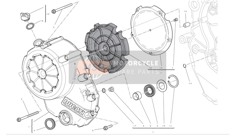 Ducati DIAVEL ABS Usa 2012 Frizione-Coperchio carter laterale per un 2012 Ducati DIAVEL ABS Usa