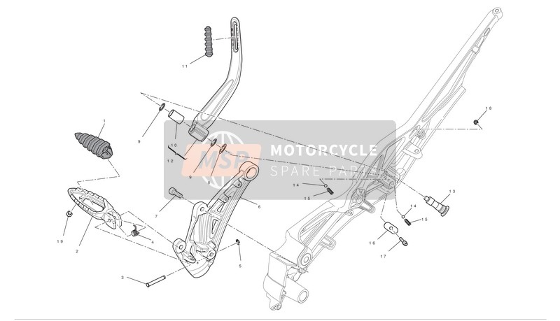 Ducati DIAVEL ABS Usa 2012 R.H. Repose-pieds pour un 2012 Ducati DIAVEL ABS Usa