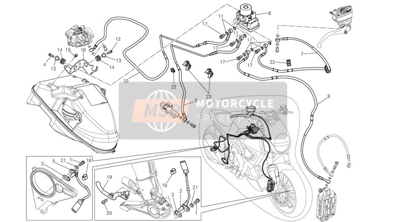 Ducati DIAVEL AMG USA 2013 ABS Bremsanlage für ein 2013 Ducati DIAVEL AMG USA