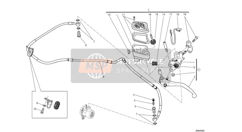 Ducati DIAVEL AMG USA 2013 Maître-cylindre d'embrayage pour un 2013 Ducati DIAVEL AMG USA