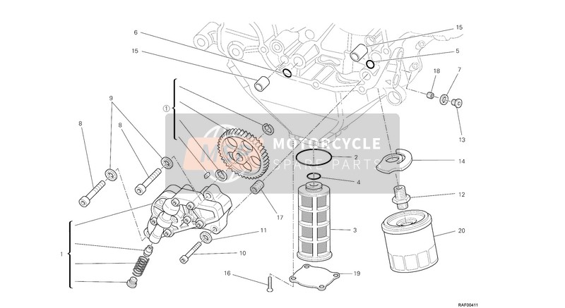 Ducati DIAVEL AMG USA 2013 Ölfilter und Ölpumpe für ein 2013 Ducati DIAVEL AMG USA