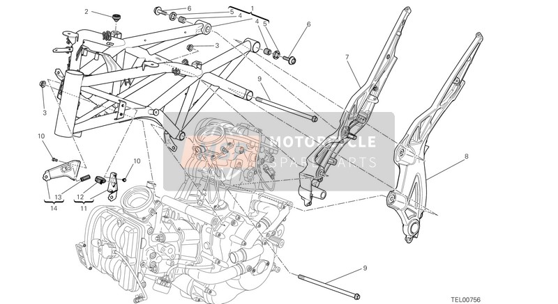 Ducati DIAVEL AMG USA 2013 Frame for a 2013 Ducati DIAVEL AMG USA