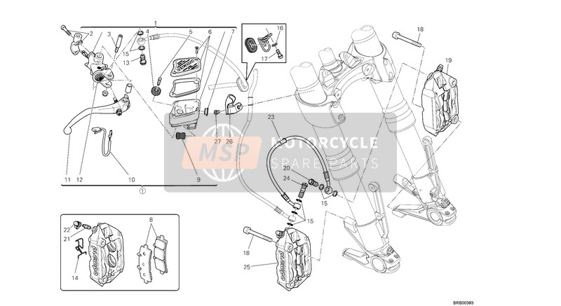 Ducati DIAVEL AMG USA 2013 Système de freinage avant pour un 2013 Ducati DIAVEL AMG USA