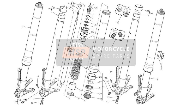 Ducati DIAVEL AMG USA 2013 Vorderradgabel für ein 2013 Ducati DIAVEL AMG USA