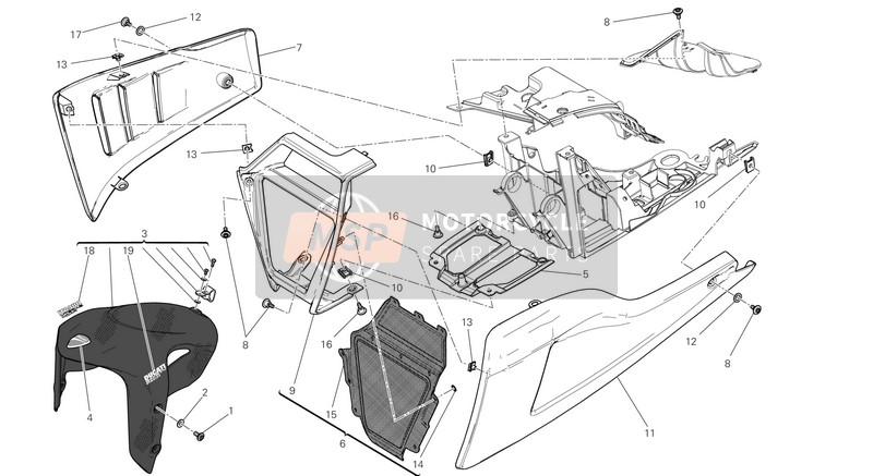 56420931AW, Vorderes Schutzblech Komplett Kohlensto, Ducati, 0