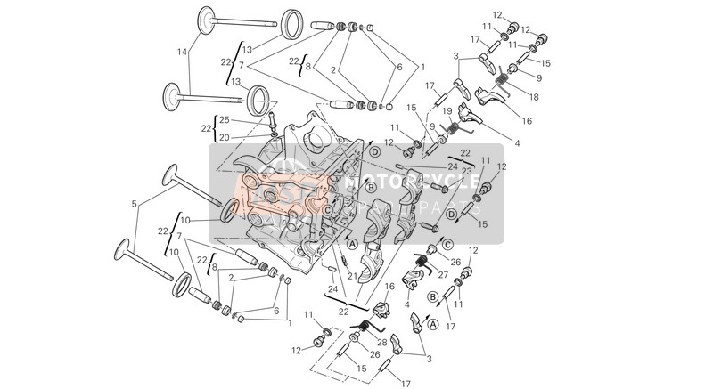 Ducati DIAVEL AMG USA 2013 Horizontaler Zylinderkopf für ein 2013 Ducati DIAVEL AMG USA