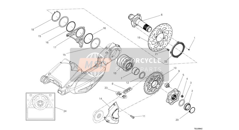 Ducati DIAVEL AMG USA 2013 Nabe, Hinterrad für ein 2013 Ducati DIAVEL AMG USA