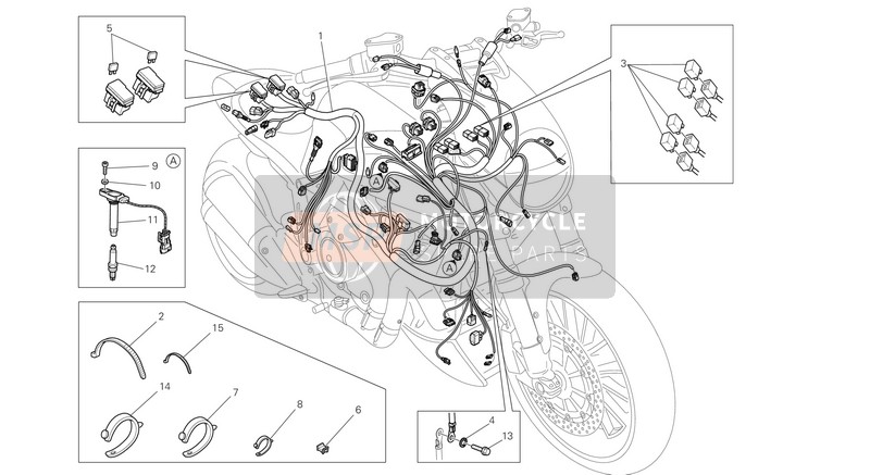 Ducati DIAVEL AMG USA 2013 Wiring Harness for a 2013 Ducati DIAVEL AMG USA