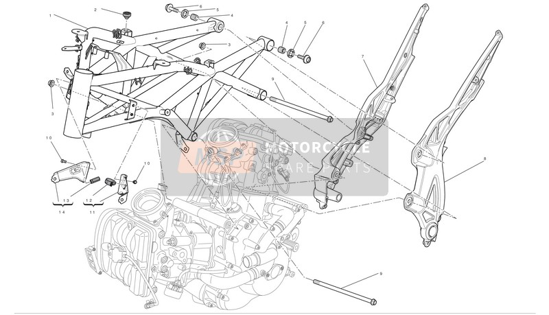 Ducati DIAVEL CARBON ABS Usa 2011 Cadre pour un 2011 Ducati DIAVEL CARBON ABS Usa