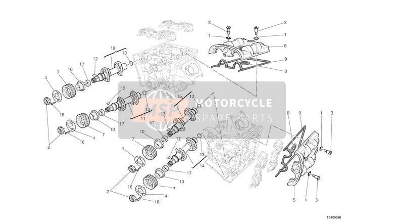 Ducati DIAVEL CARBON EU 2013 Arbre à cames pour un 2013 Ducati DIAVEL CARBON EU