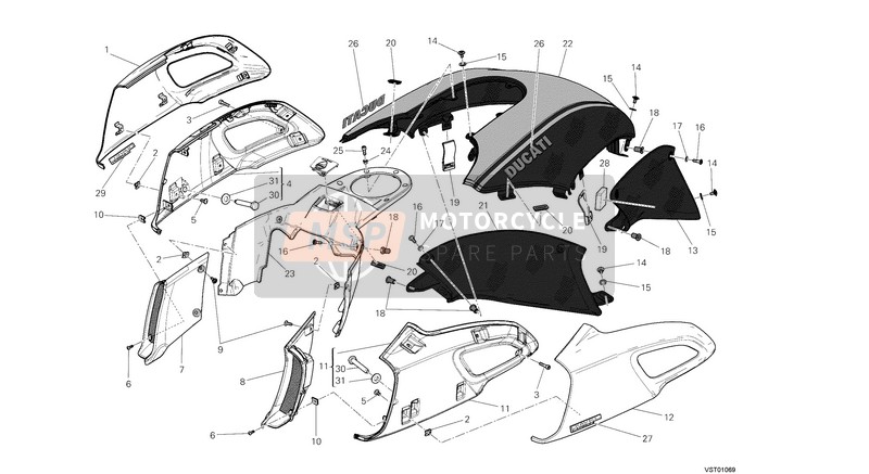 Ducati DIAVEL CARBON EU 2013 Couvertures, Réservoir pour un 2013 Ducati DIAVEL CARBON EU