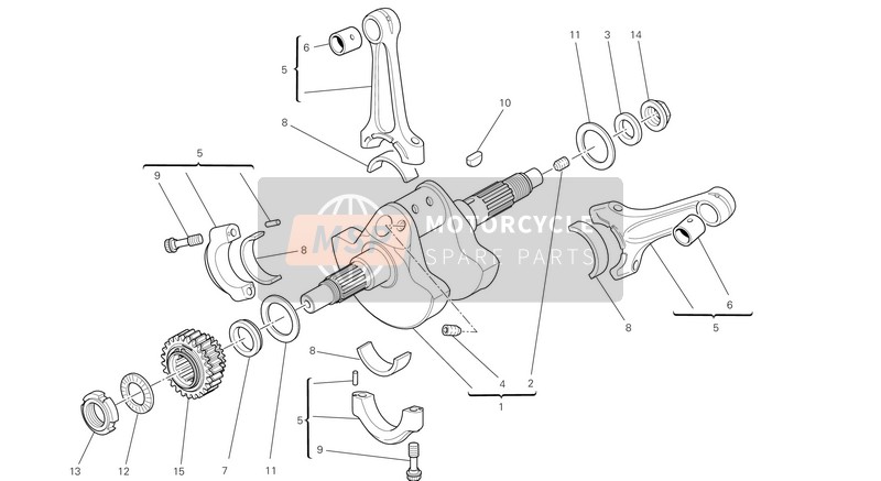 Ducati DIAVEL CARBON EU 2013 Kurbelwelle für ein 2013 Ducati DIAVEL CARBON EU