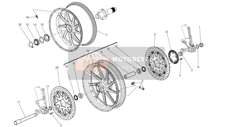 Ducati DIAVEL CARBON EU 2013 Ruedas para un 2013 Ducati DIAVEL CARBON EU