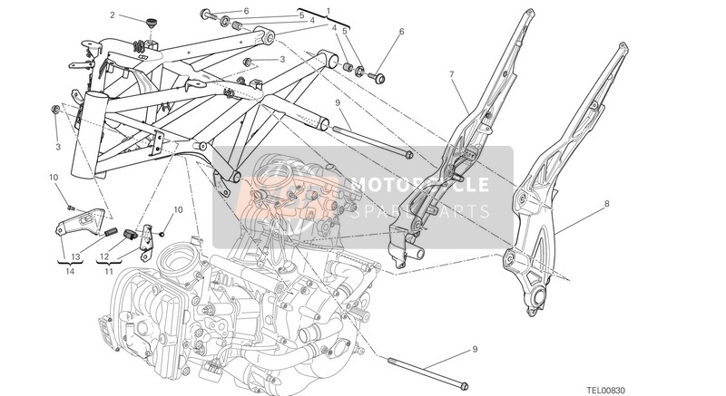 Ducati DIAVEL CARBON FL EU 2015 Frame for a 2015 Ducati DIAVEL CARBON FL EU