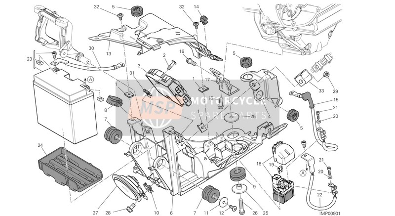 Ducati DIAVEL CARBON FL EU 2016 BATTERIEHALTERUNG für ein 2016 Ducati DIAVEL CARBON FL EU