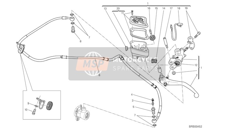 Ducati DIAVEL CARBON FL EU 2016 Cilindro maestro del embrague para un 2016 Ducati DIAVEL CARBON FL EU