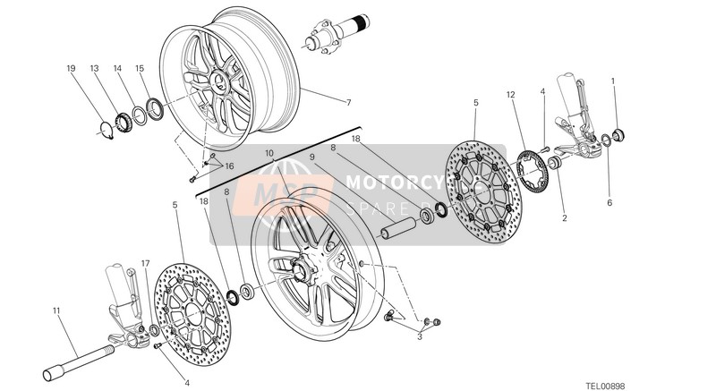 Ducati DIAVEL CARBON FL EU 2016 Ruedas para un 2016 Ducati DIAVEL CARBON FL EU