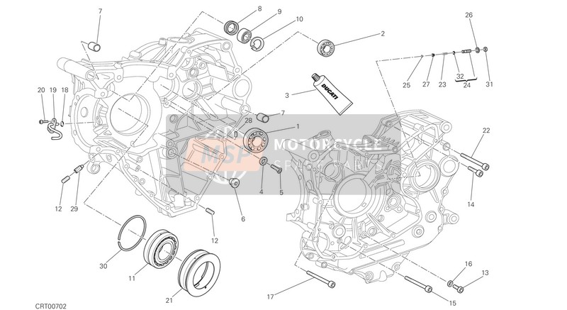 Ducati DIAVEL CARBON FL EU 2017 Kurbelgehäuse Lager für ein 2017 Ducati DIAVEL CARBON FL EU