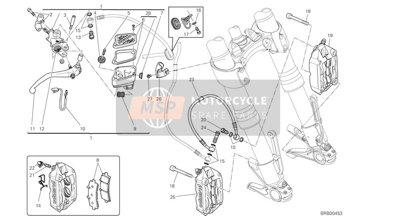 Ducati DIAVEL CARBON FL EU 2017 Bremsanlage vorne für ein 2017 Ducati DIAVEL CARBON FL EU