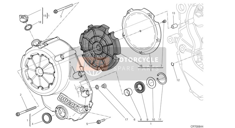 Ducati DIAVEL CARBON FL EU 2018 Couvercle d'embrayage pour un 2018 Ducati DIAVEL CARBON FL EU