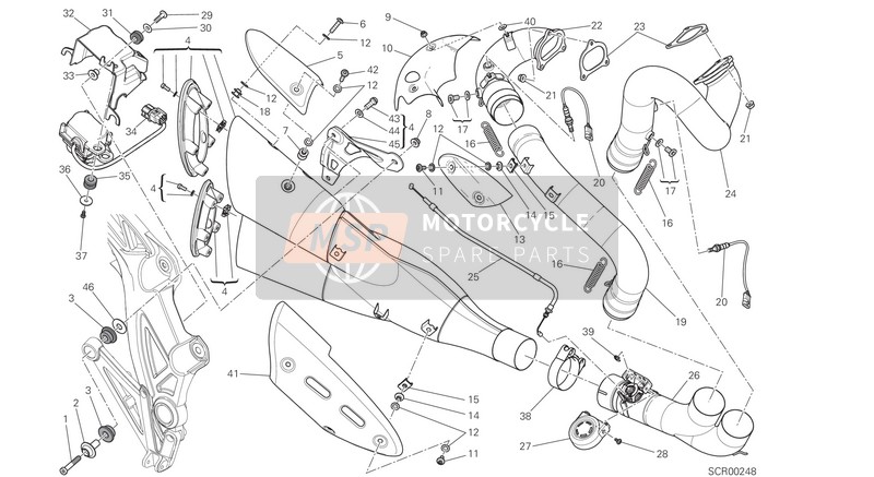 Ducati DIAVEL CARBON FL EU 2018 Système d'échappement pour un 2018 Ducati DIAVEL CARBON FL EU