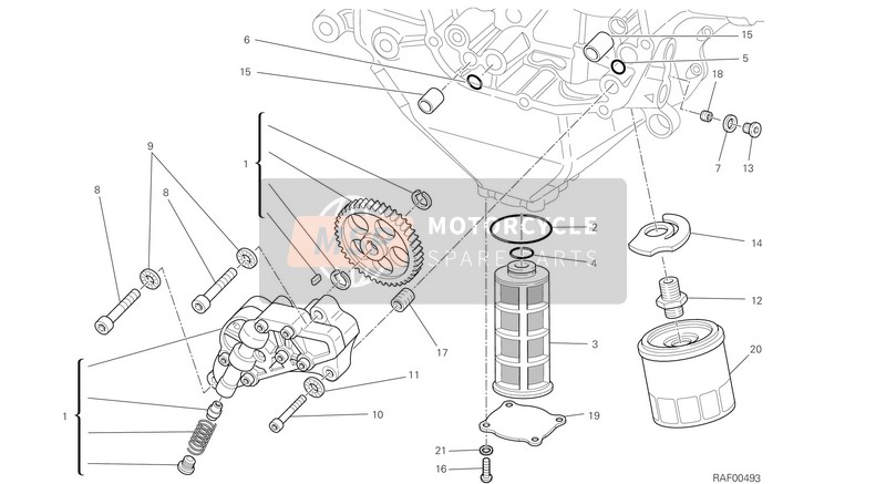 Ducati DIAVEL CARBON FL EU 2018 Filtres et pompe à huile pour un 2018 Ducati DIAVEL CARBON FL EU