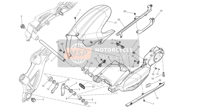 Ducati DIAVEL CARBON FL US 2017 Braccio oscillante per un 2017 Ducati DIAVEL CARBON FL US